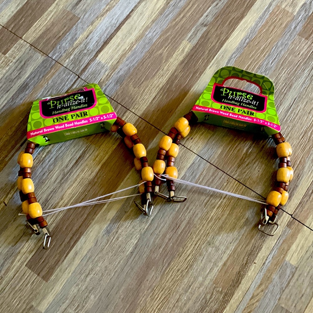 Wood Bead Purse Handles